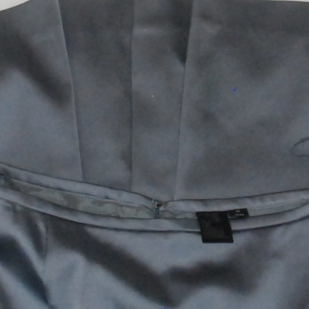 Silver Blue Pencil Skirt with pleats in back. Size 10 - Picture 3 of 5